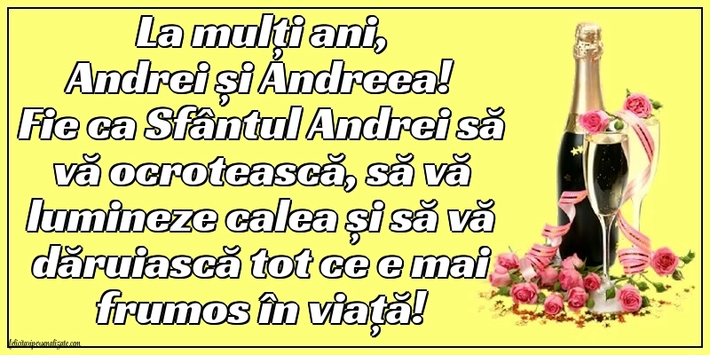 Imagini cu mesaje de Sfântul Andrei - 30 Noiembrie 2025: Șampanie și flori
