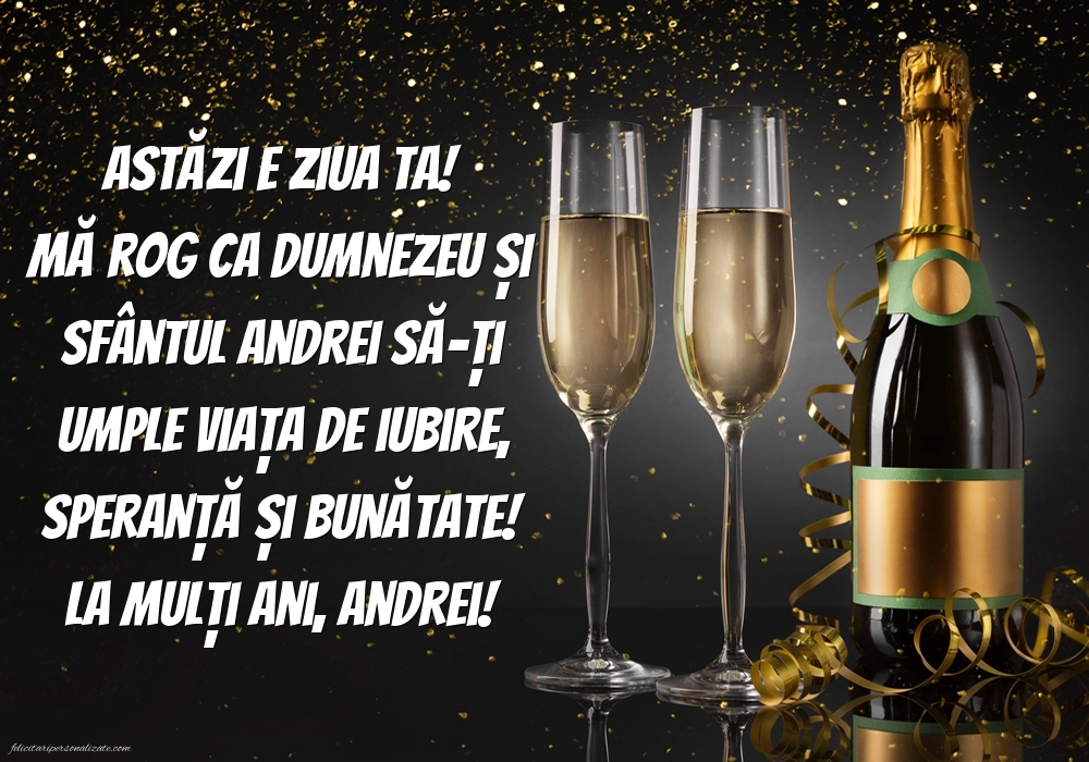 Imagini de la mulți ani de Sfântul Andrei: Șampanie