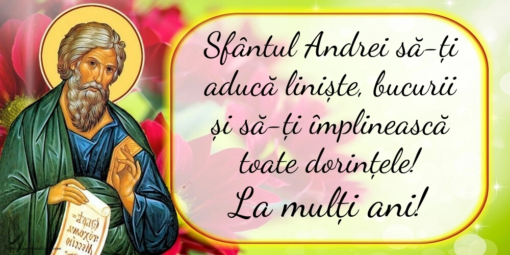 Imagini de la mulți ani de Sfântul Andrei: Sf. Andrei