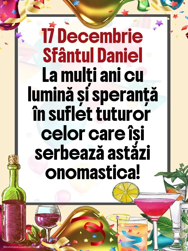 Poze cu urări de Sfântul Daniel: Confetti