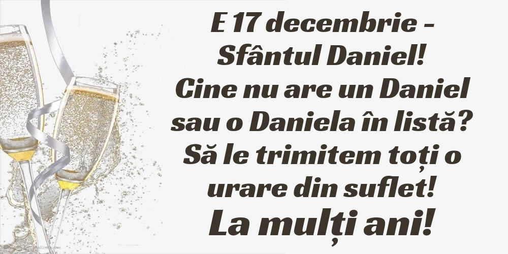 Poze cu urări de Sfântul Daniel: Șampanie