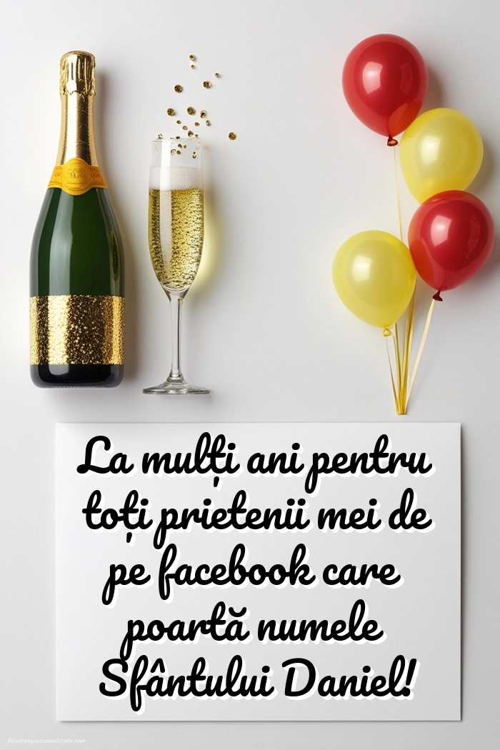 Poze cu urări de Sfântul Daniel: Șampanie și baloane