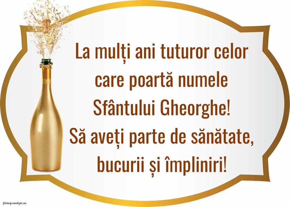 Imagini de la mulți ani de Sfântul Gheorghe: Șampanie