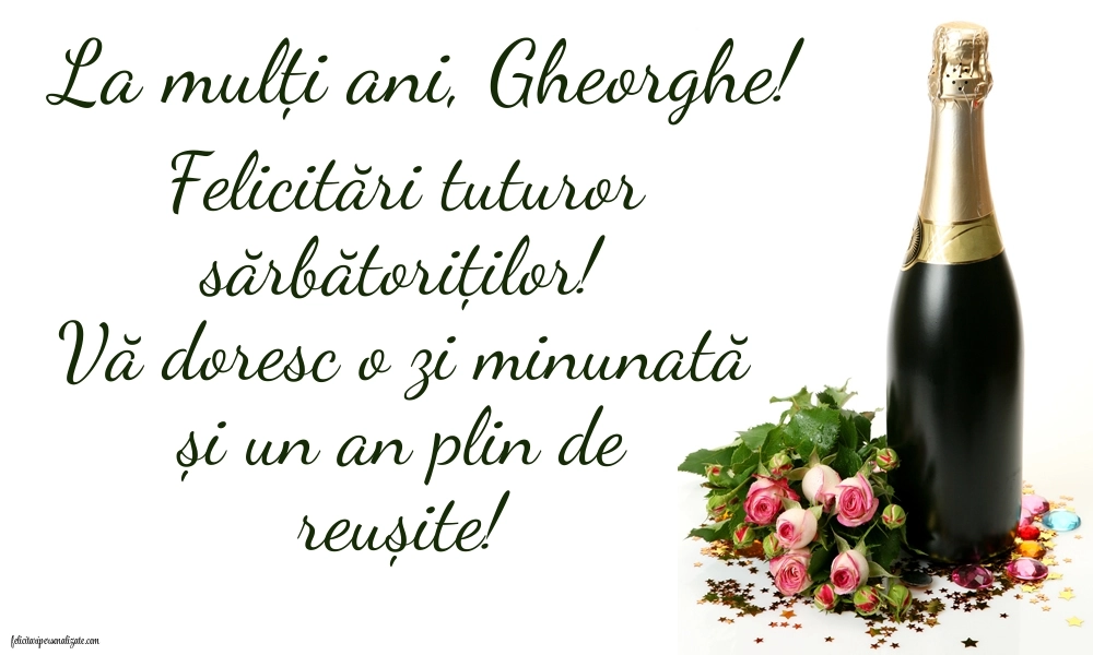 Imagini cu mesaje de Sfântul Gheorghe: Șampanie și flori
