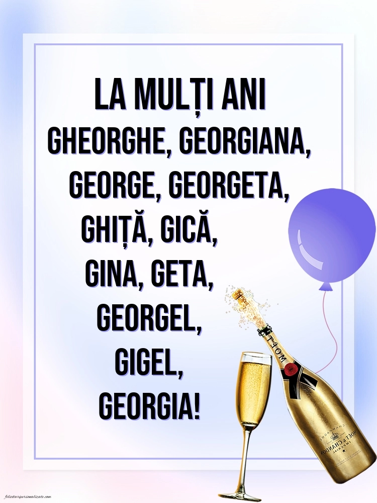 Imagini cu LA MULȚI ANI de 23 aprilie Sfântul Gheorghe: Șampanie