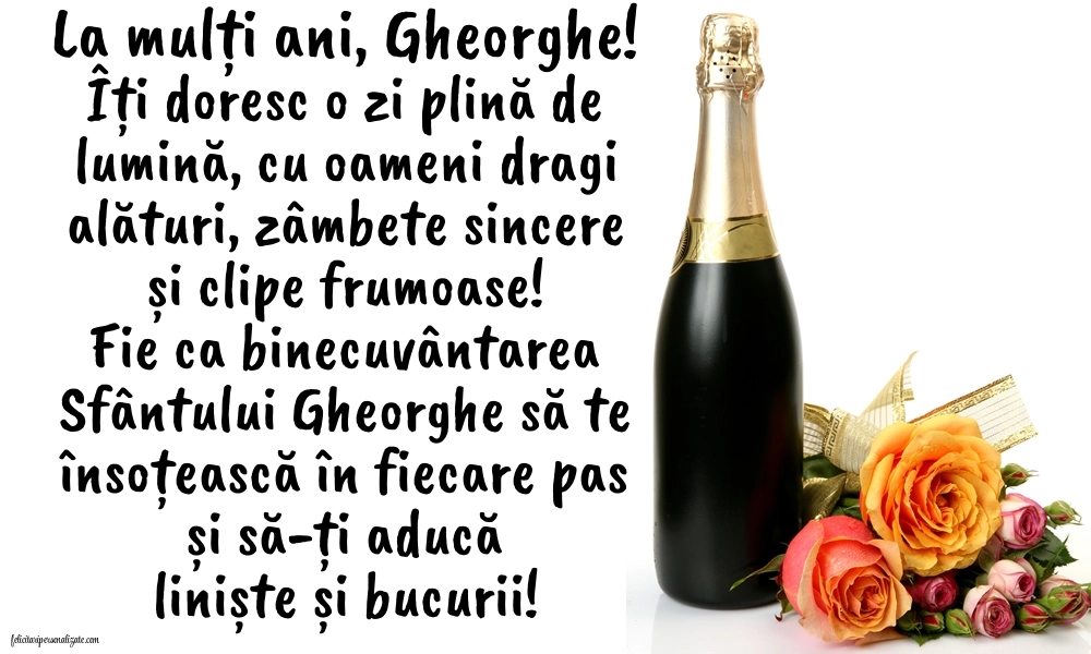 Imagini cu urări de Sfântul Gheorghe 2025: Șampanie și flori