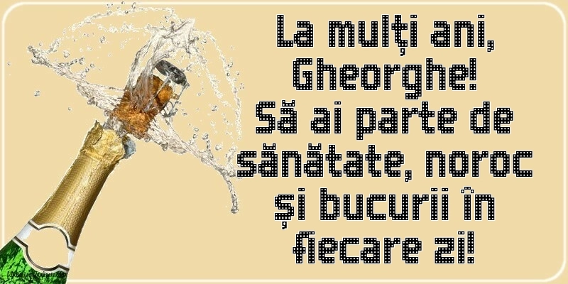 Imagini de la mulți ani de Sfântul Gheorghe: Șampanie