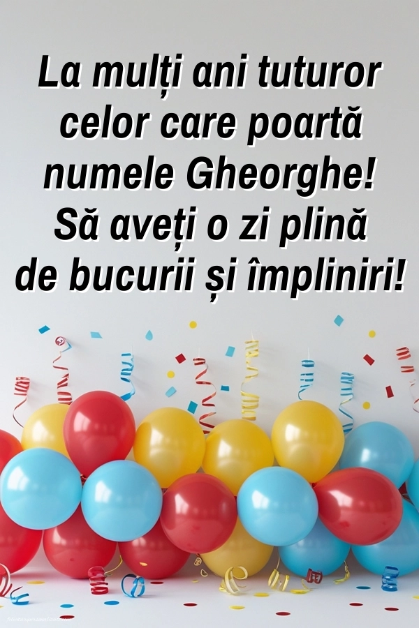 Imagini cu LA MULȚI ANI de 23 aprilie Sfântul Gheorghe: Baloane