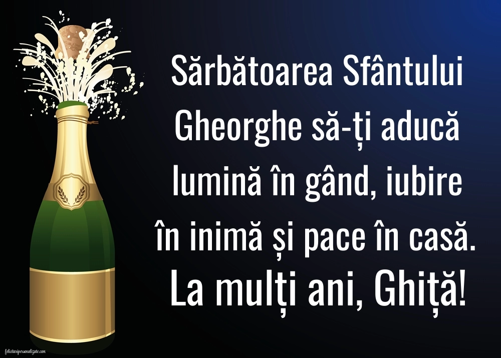 Imagini și felicitări de Sfântul Gheorghe 2025: Șampanie