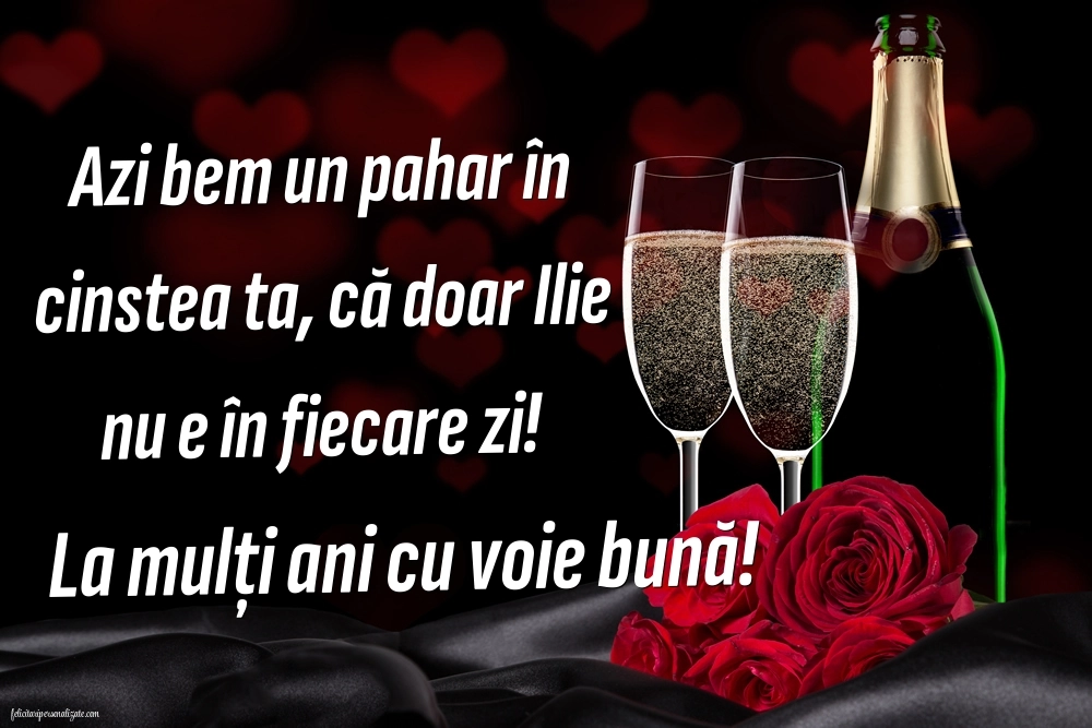 Imagini cu urări de Sfântul Ilie: Șampanie