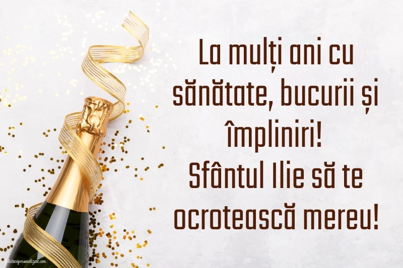 Imagini de la mulți ani de Sfântul Ilie: Șampanie