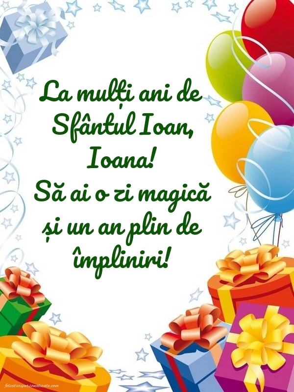 Mesaje de Sf. Ioan cu imagini: Baloane și Cadouri