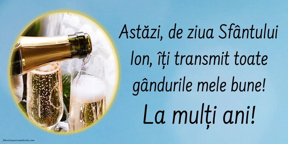 Imagini de la mulți ani de Sfântul Ioan: Șampanie