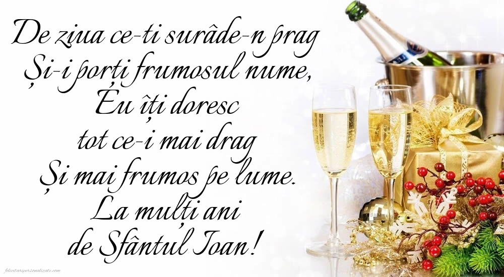 Imagini cu LA MULȚI ANI de 7 Ianuarie Sfântul Ioan: Șampanie