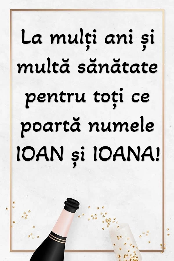 Imagini cu urări de Sfântul Ioan: Șampanie