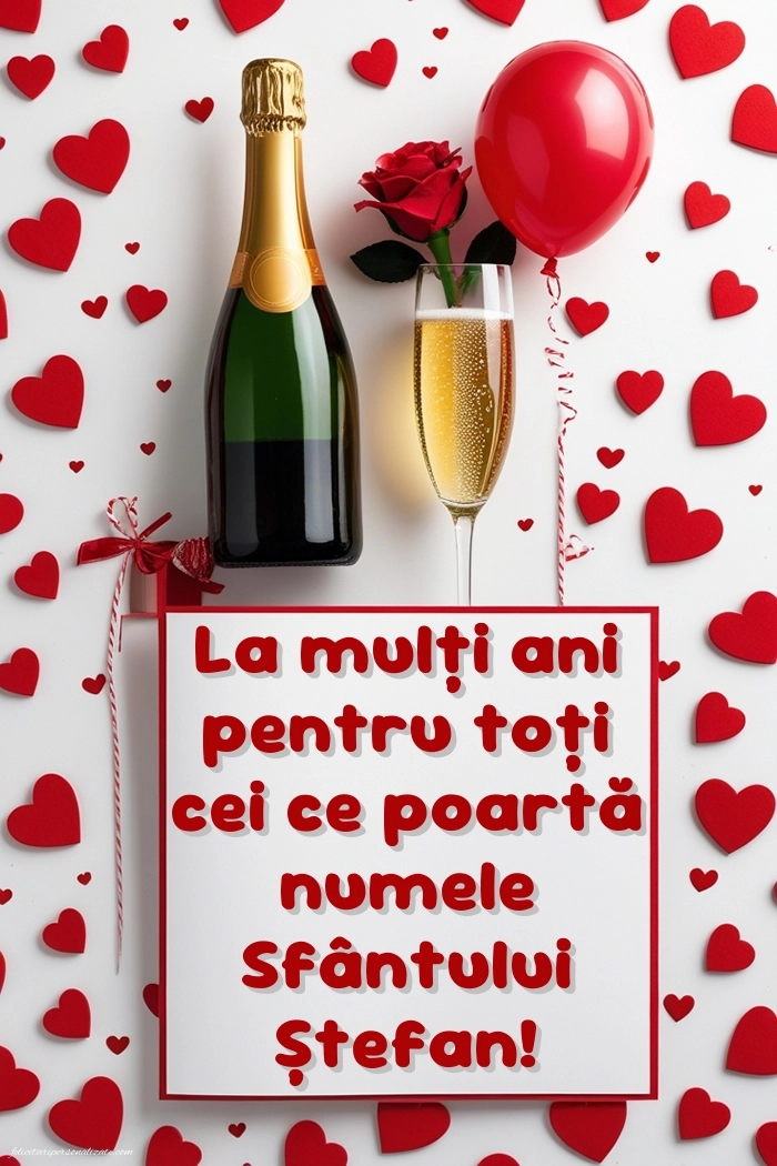 Imagini de la mulți ani de Sfântul Ștefan: Șampanie și baloane