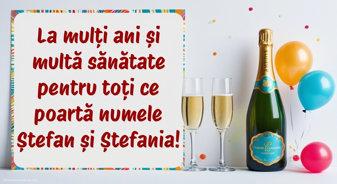 Imagini de la mulți ani de Sfântul Ștefan: Șampanie și baloane