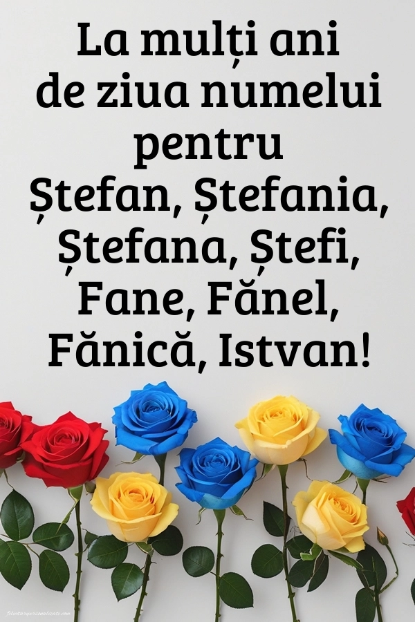 Imagini de la mulți ani de Sfântul Ștefan: Trandafiri