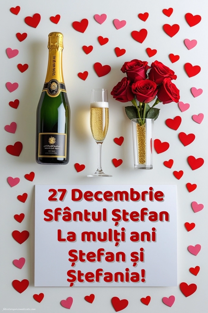 Imagini de la mulți ani de Sfântul Ștefan: Șampanie și baloane