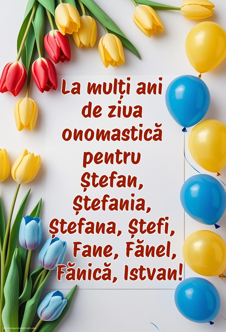 Imagini de la mulți ani de Sfântul Ștefan: Lalele