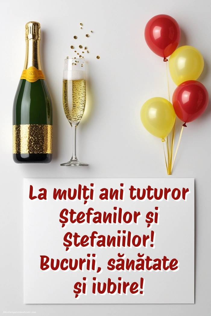 Imagini de la mulți ani de Sfântul Ștefan: Șampanie și baloane