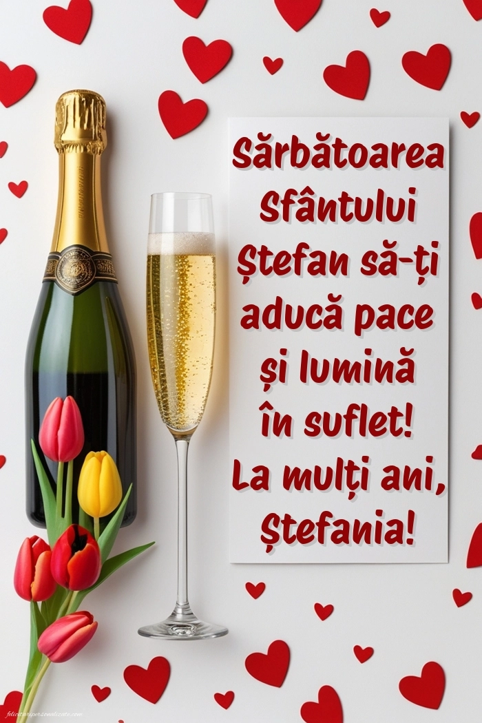 Imagini de la mulți ani de Sfântul Ștefan: Șampanie și lalele