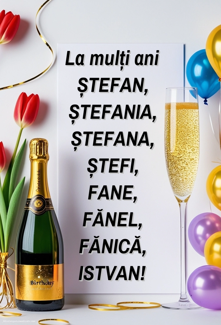 Imagini de la mulți ani de Sfântul Ștefan: Șampanie și baloane