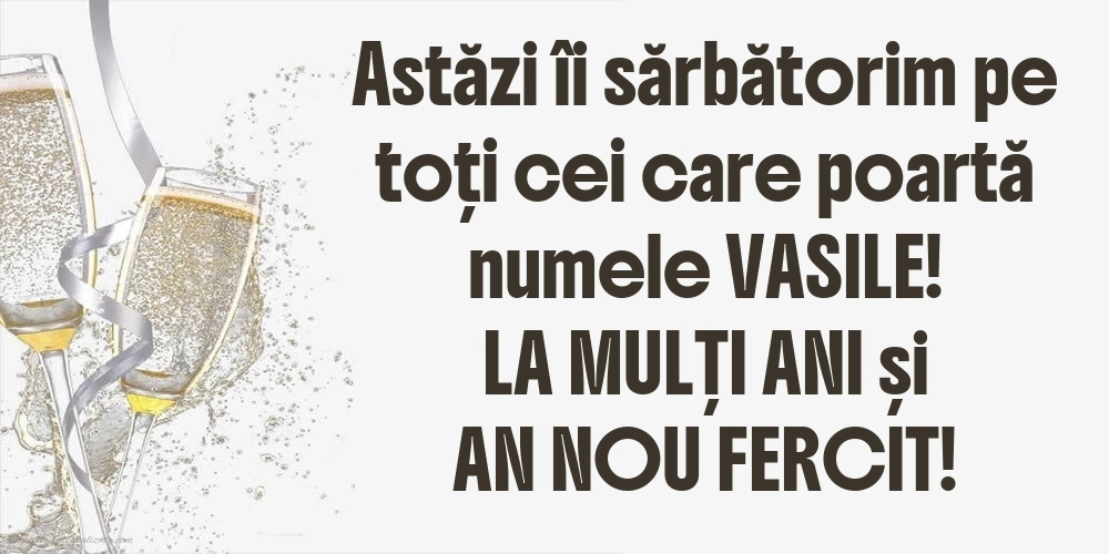 Imagini cu urări de Sfântul Vasile: Șampanie