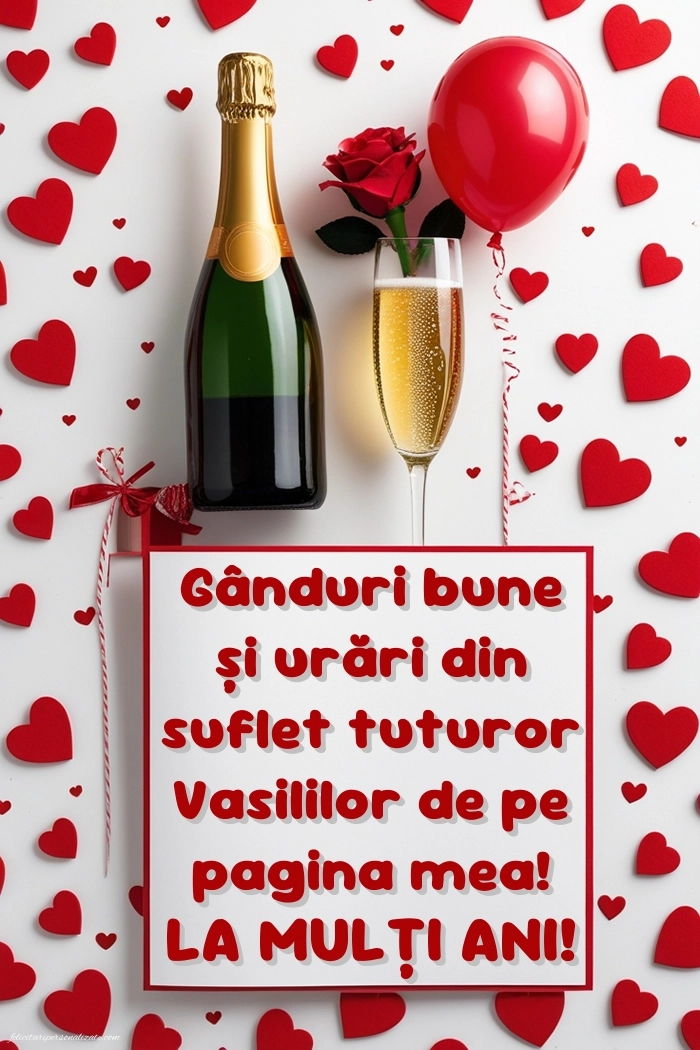 Poze cu mesaje de Sfântul Vasile: Șampanie și baloane