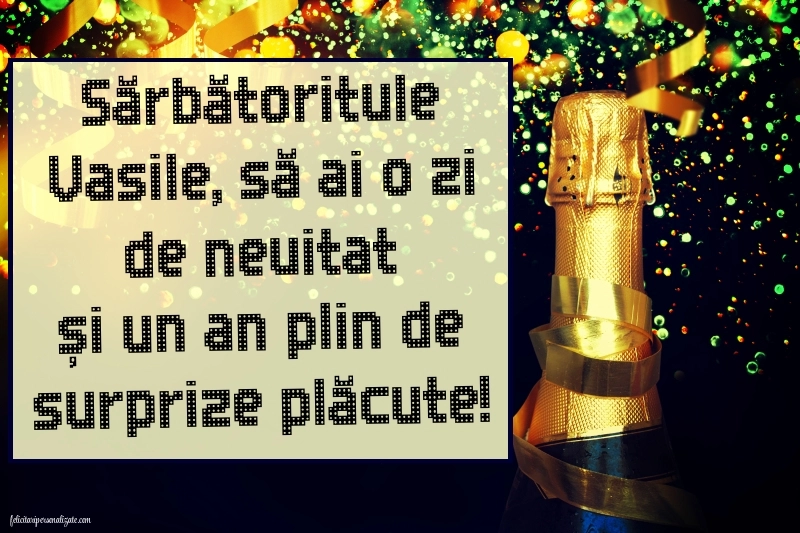 Imagini de la mulți ani de Sfântul Vasile: Șampanie