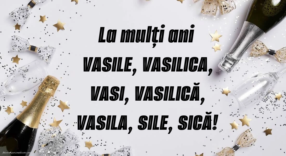 Imagini cu urări de Sfântul Vasile: Șampanie și confetti