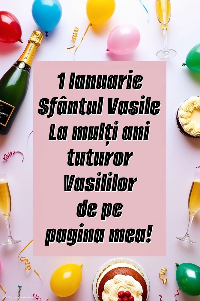 Imagini cu urări de Sfântul Vasile: Șampanie