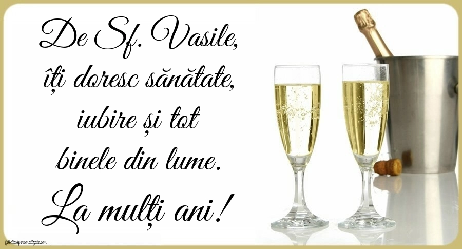Imagini de la mulți ani de Sfântul Vasile: Șampanie