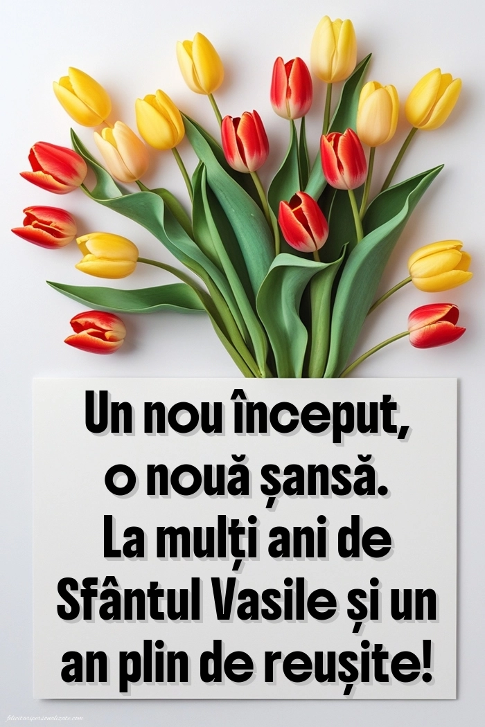 Imagini cu LA MULȚI ANI de 1 Ianuarie Sfântul Vasile: Lalele