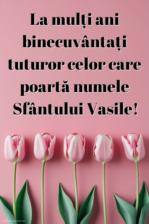Imagini cu urări de Sfântul Vasile: Lalele