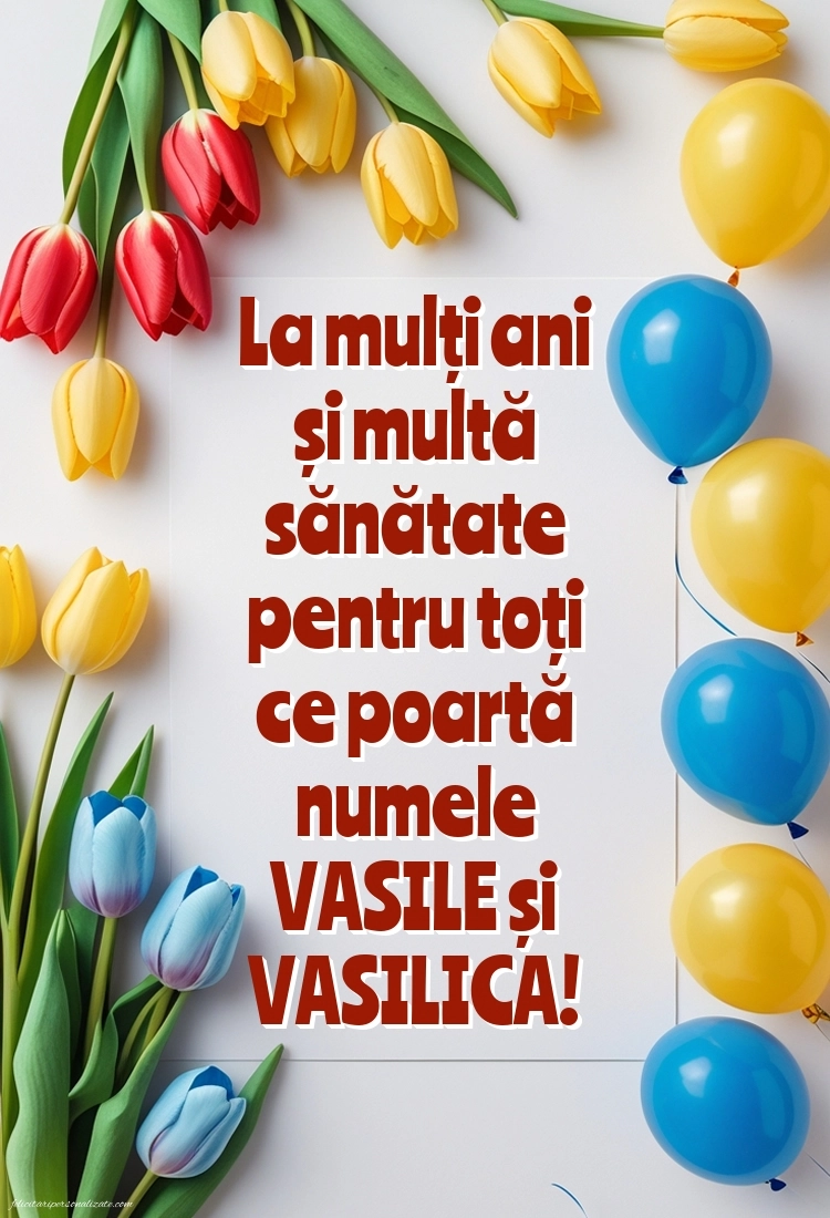 Imagini cu urări de Sfântul Vasile: Lalele