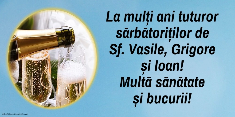 Imagini cu mesaje de Sfinții Vasile, Grigore și Ioan (30 Ianuarie): Șampanie