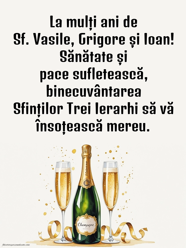 Imagini cu mesaje de Sfinții Vasile, Grigore și Ioan (30 Ianuarie): Șampanie