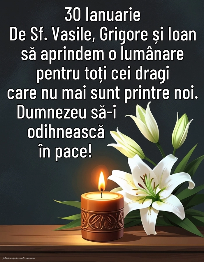 Imagini cu mesaje de Sfinții Vasile, Grigore și Ioan (30 Ianuarie): Lumânari (Comemorare)