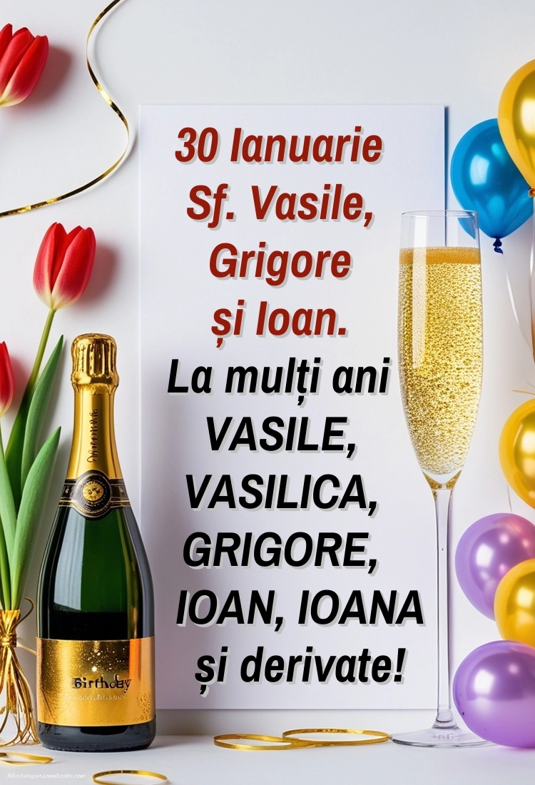 Imagini cu mesaje de Sfinții Vasile, Grigore și Ioan (30 Ianuarie): Șampanie și baloane