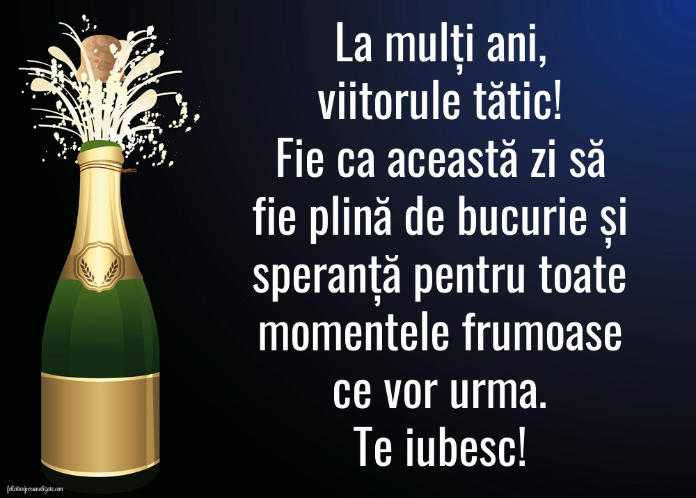 Felicitări de La Mulți Ani pentru un viitor Tătic: Șampanie