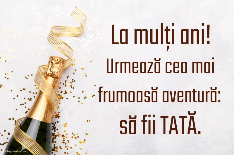 Felicitări de La Mulți Ani pentru un viitor Tătic: Șampanie