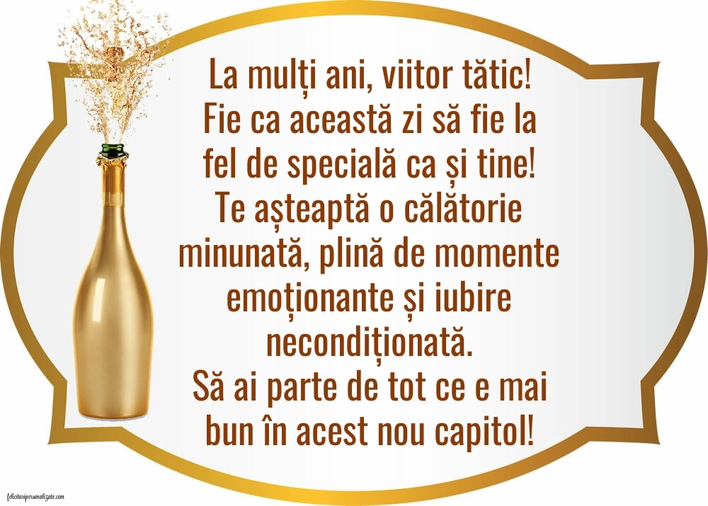 Felicitări de La Mulți Ani pentru un viitor Tătic: Șampanie