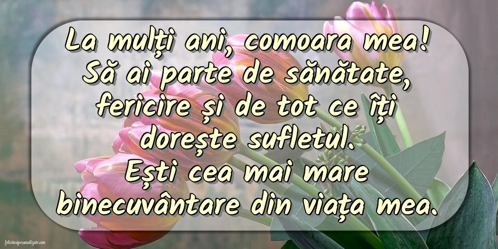 Felicitări de La Mulți Ani pentru fiică de la mamă: Lalele
