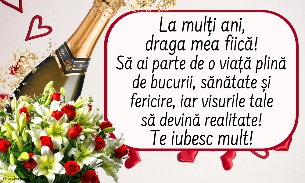 Felicitări de La Mulți Ani pentru fiică de la mamă: Flori
