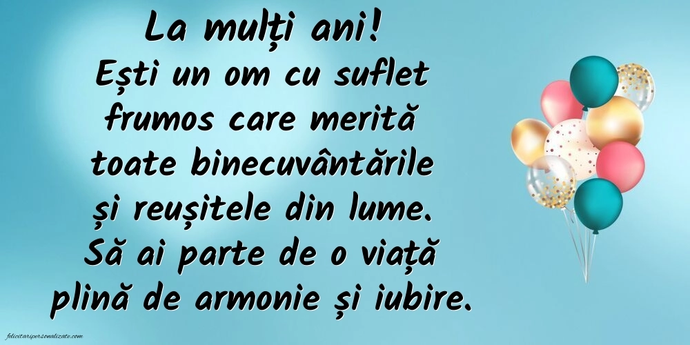 Felicitări gratis de LA MULȚI ANI: Baloane