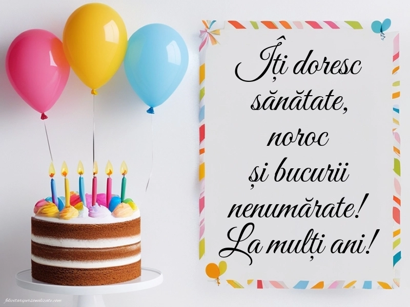Cele mai frumoase imagini cu urări de LA MULȚI ANI pentru femei sau bărbați: Tort și baloane
