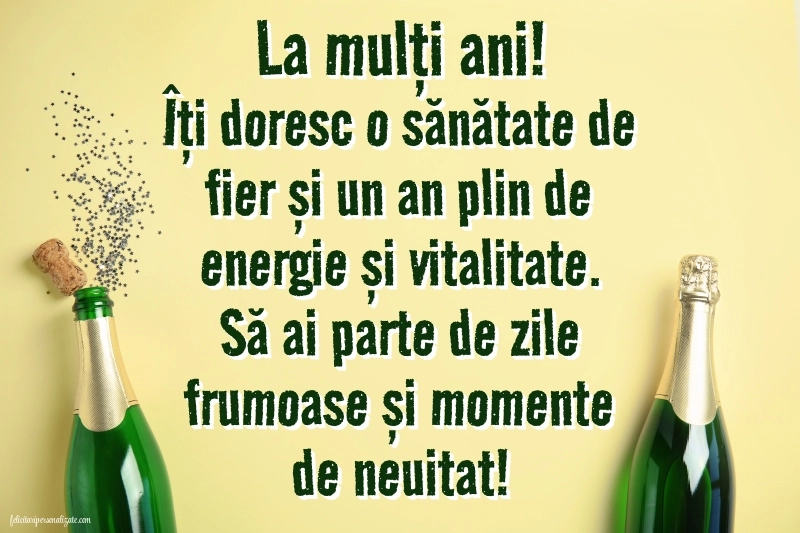 Felicitări gratis de LA MULȚI ANI: Șampanie și confetti