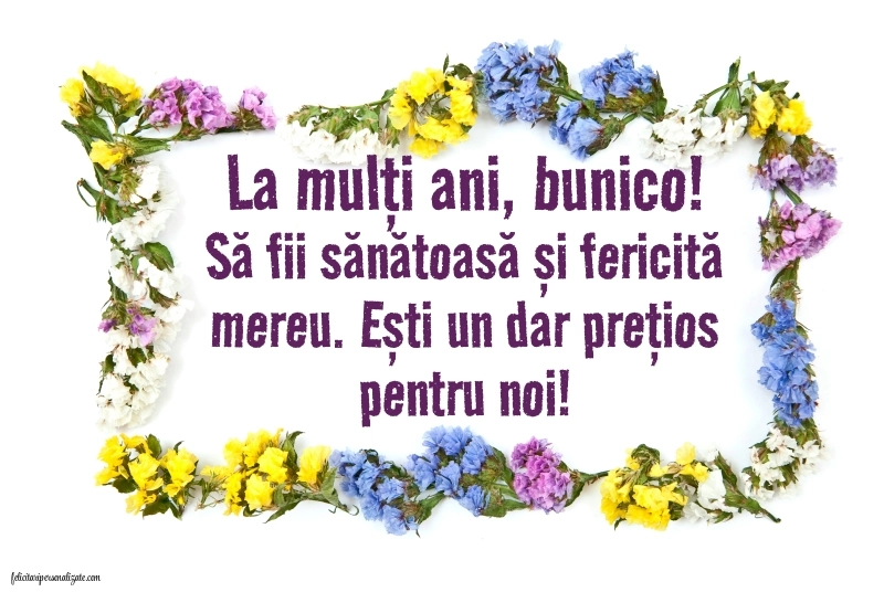 Felicitări și Imagini de Ziua de Naștere pentru Bunică: Flori