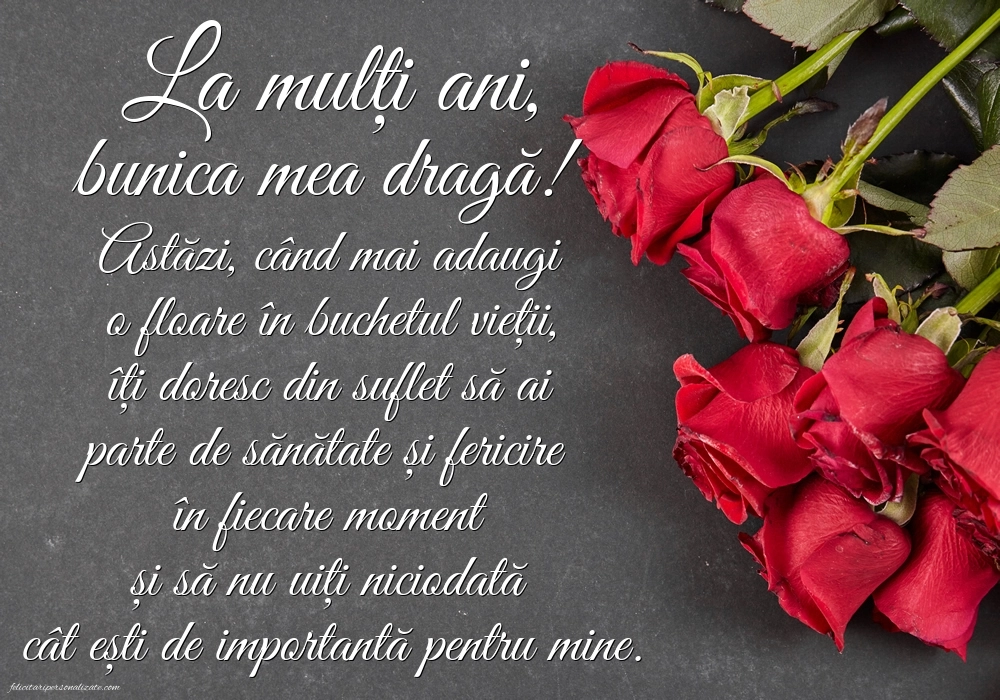 Felicitări și Imagini de Ziua de Naștere pentru Bunică: Trandafiri